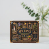 New Jersey Shadow Box 3D Figurine Staat Postkarte (Stehend Vorderseite)