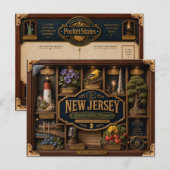 New Jersey Shadow Box 3D Figurine Staat Postkarte (Vorne/Hinten)