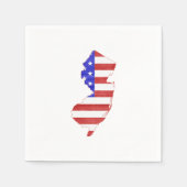 New Jersey Shaped American Flag Patriotic Party Serviette (Vorderseite)