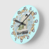 New Jersey Shells Leuchtturm-Uhr Runde Wanduhr (Winkel)