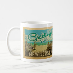 New Jersey Shore Beach Vintage Travel Kaffeetasse