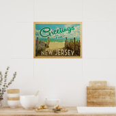 New Jersey Shore Beach Vintage Travel Poster (Küche)
