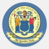 New Jersey Siegel Runder Aufkleber (Vorderseite)