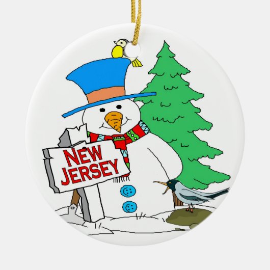New Jersey Snowman Keramik Ornament (Vorne)