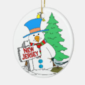 New Jersey Snowman Keramik Ornament (Links)