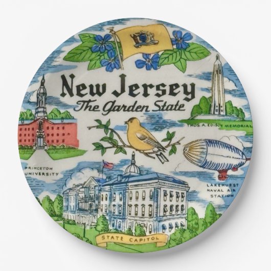 New Jersey Souvenir-Papierteller Pappteller (Vorderseite)
