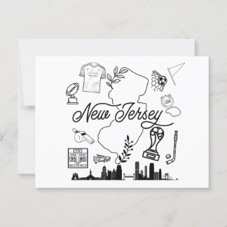 New Jersey Sports Icons Postcard. Postkarte