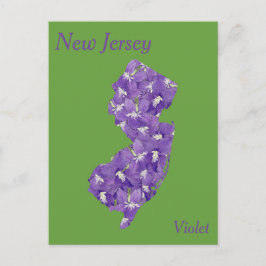 New Jersey Staat Blume Collage Map Postkarte