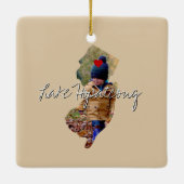 New Jersey Staat Foto Insert and town name Keramikornament (Rückseite)