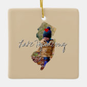 New Jersey Staat Foto Insert and town name Keramikornament (Vorderseite)