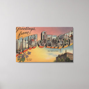New Jersey (Staat Hauptstadt/Blume) Leinwanddruck