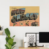 New Jersey (Staat Hauptstadt/Blume/Vogel) Poster (Heimbüro)