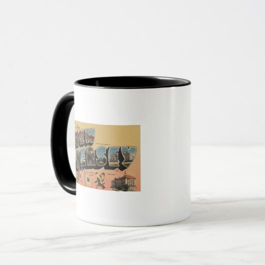 New Jersey (Staat Hauptstadt/Blume/Vogel) Tasse (Vorderseite Links)