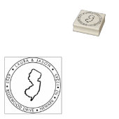 New Jersey Staat Map Rücksendeadresse Wood Art Bri Gummistempel (Stempel)