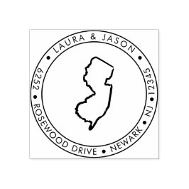 New Jersey Staat Map Rücksendeadresse Wood Art Bri Gummistempel
