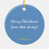 New Jersey Staat Siegel Weihnachtsdekoration Keramikornament (Hinten)
