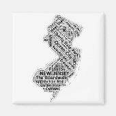 New Jersey Staat Word Cloud Magnet (Vorne)