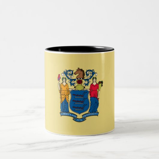 New-Jersey Staats-Flagge Zwei-Ton Kaffee-Tasse Zweifarbige Tasse (Mittel)