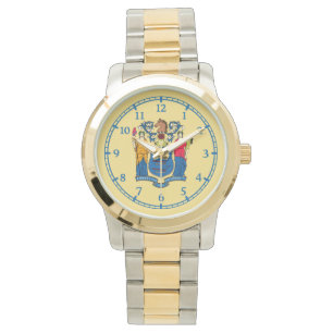 New-Jersey Staats-Flaggen-Skala-Entwurf Armbanduhr