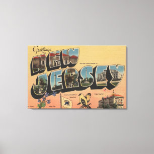 New-Jersey (Staats-Hauptstadt/Blume/Vogel) Leinwanddruck