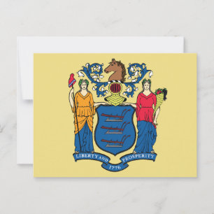 New Jersey Staatsflagge Garten Freiheit Wohlstand  Postkarte