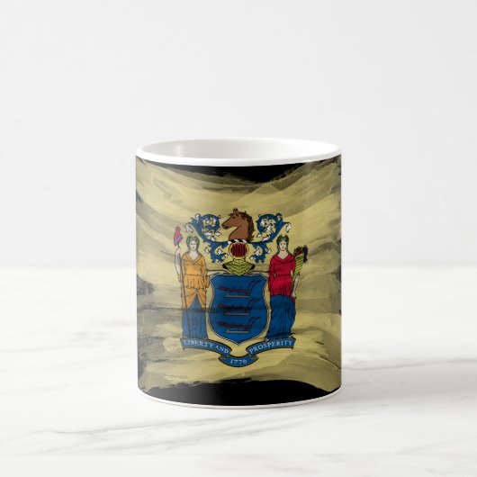 New Jersey state flag brush stroke Kaffeetasse (Mittel)