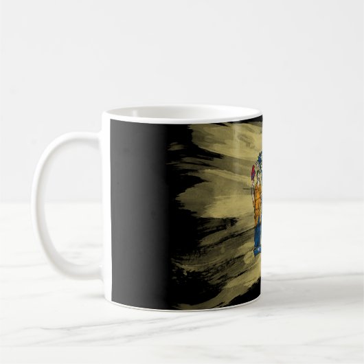 New Jersey state flag brush stroke Kaffeetasse (Links)