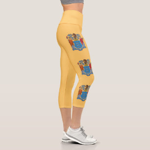 New Jersey State Flag Capri Leggings