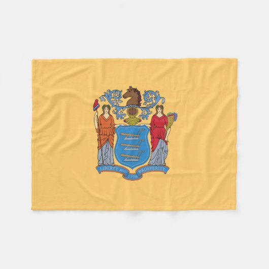 New Jersey State Flag Fleecedecke (Vorderseite (Horizontal))