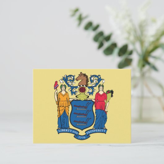 New Jersey State Flag Garden Liberty Prosperity Postkarte (Stehend Vorderseite)