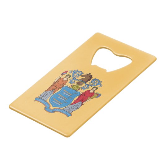 New Jersey State Flag Geldbeutel Flaschenöffner (Vorderseite Schrägansicht)