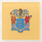New Jersey State Flag Glasuntersetzer (Vorderseite)