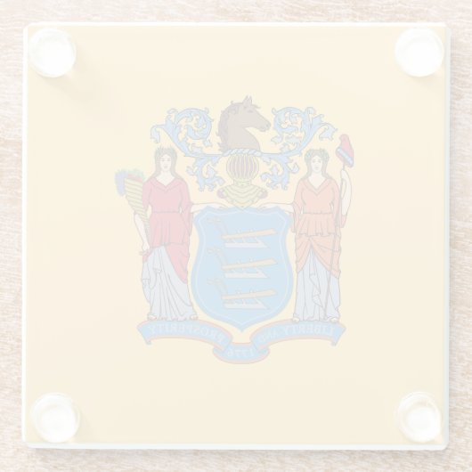 New Jersey State Flag Glasuntersetzer (Rückseite)