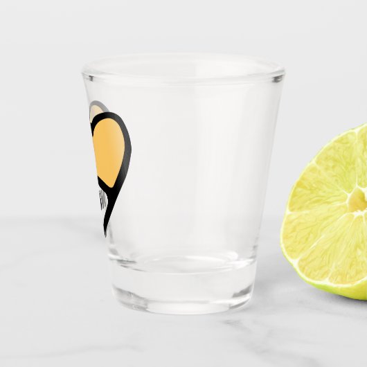 New Jersey State Flag in Heart, NJ Shot Glass Schnapsglas (Rechts)