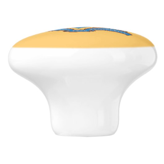 New Jersey State Flag Keramikknauf (Seitenansicht)