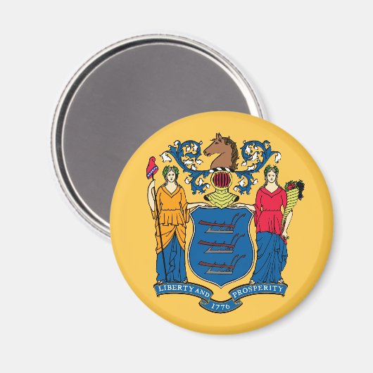 New Jersey State Flag Magnet (Vorderseite/Rückseite)