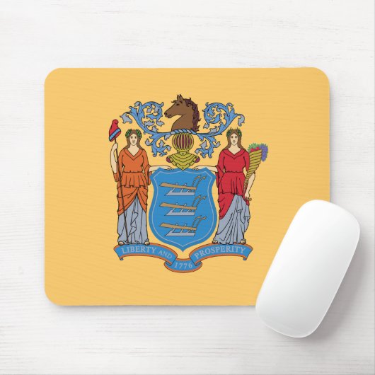 New Jersey State Flag Mousepad (Mit Mouse)