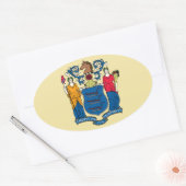 New Jersey State Flag Ovaler Aufkleber (Umschlag)