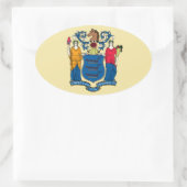 New Jersey State Flag Ovaler Aufkleber (Tasche)