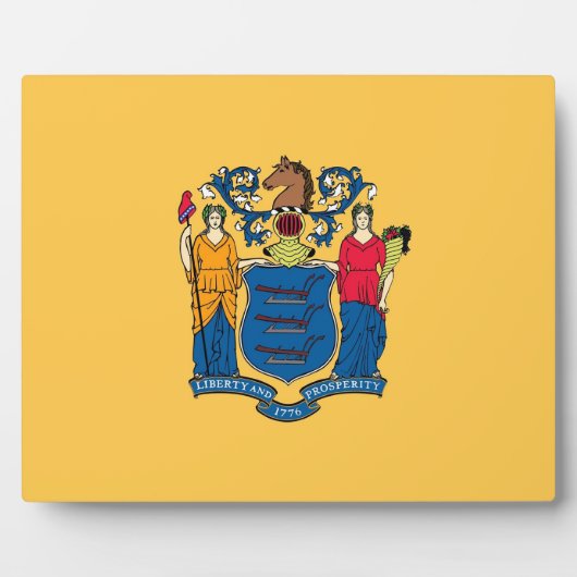 New Jersey State Flag Plaque Fotoplatte (Vorderseite)