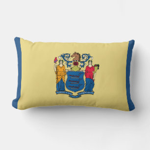 New Jersey State Flag Print Patriotic Lendenkissen