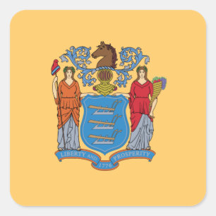 New Jersey State Flag Quadratischer Aufkleber