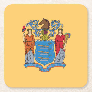 New Jersey State Flag Rechteckiger Pappuntersetzer