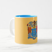 New Jersey State Flag Zweifarbige Tasse (Vorderseite Links)