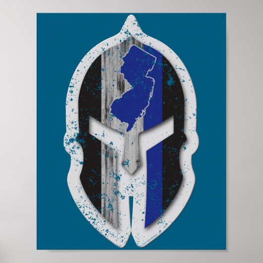 New Jersey State Läuse Thin Blue Line Spartan Poster (Vorne)