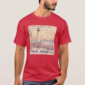 New Jersey Stempel Staat Bedrängt Vintage Vereinig T-Shirt