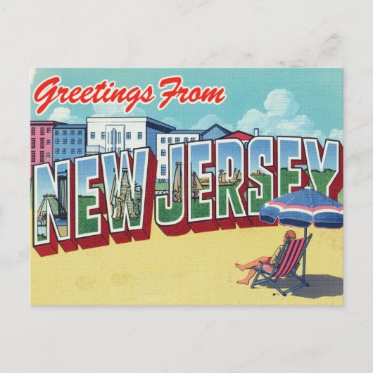 New Jersey Strand Postkarte (Vorderseite)