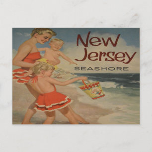 New Jersey Strand Vintage-Touristen-Urlaubspostkar Postkarte