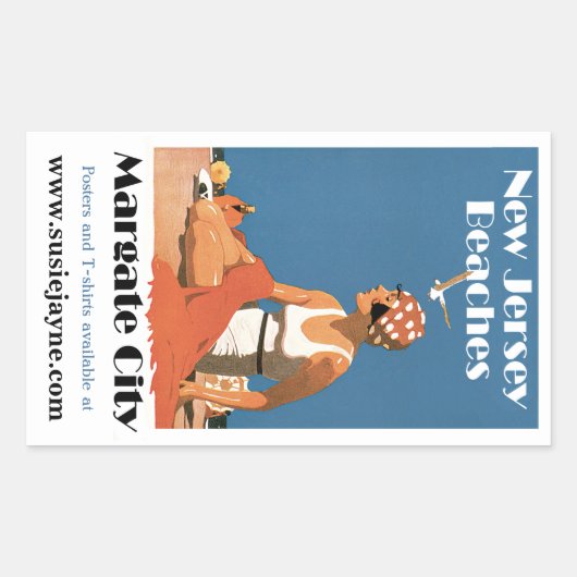 New Jersey Strände ~ Margate City Rechteckiger Aufkleber (Vorderseite)