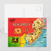 New Jersey Strandkarte Postkarte (Vorne/Hinten)